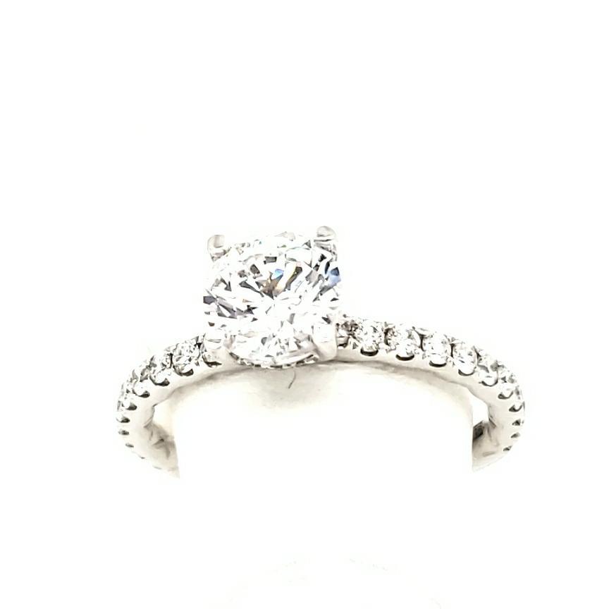 Diamond low halo Engagement Ring